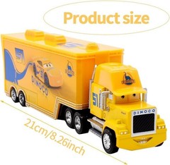 2Pcs Disney Pixar Cars No.51 Dinoco Cruz Ramirez Hauler Truck Die-cast Toy Car