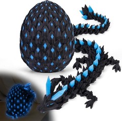 3D Printed Dragon Egg Toy with Glow in The Dark Articulated Easter 3D Printe…