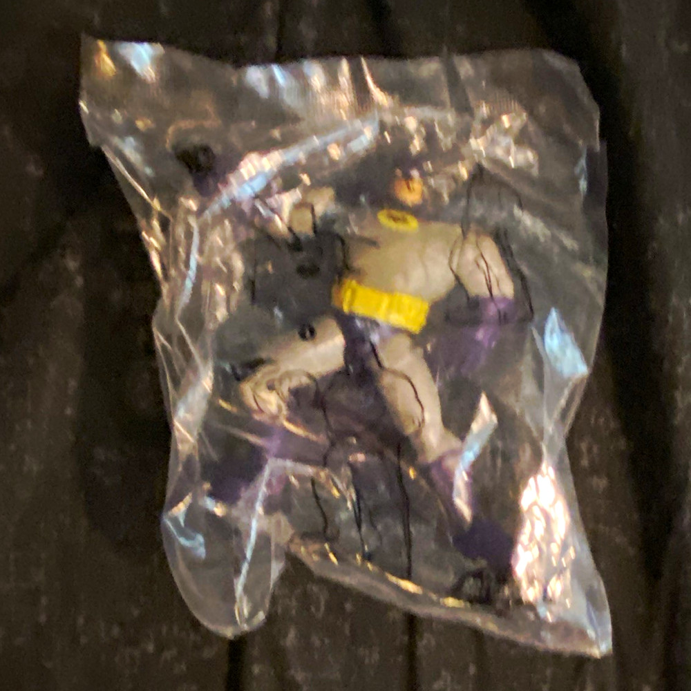 Batman Plastic Action Figure in Sealed Polybag, Gray/Purple/Yellow/Black