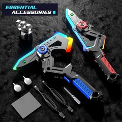 2 Pack LED Light Up Swords & Axe Toys – Rechargeable, Mist Spray, Sound Effects,