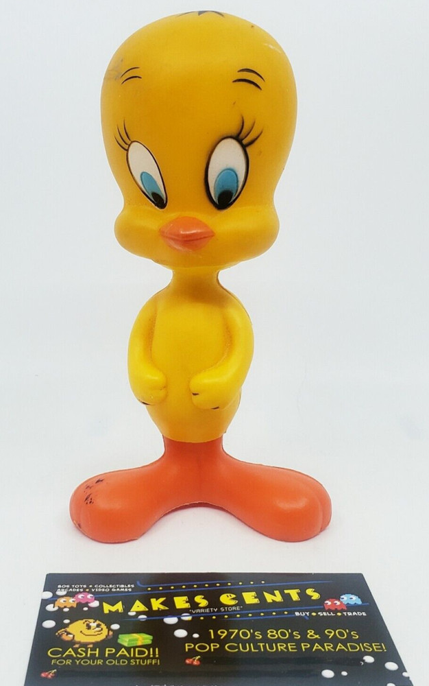 ORIGINAL Vintage 1969 Dakin Looney Tunes Tweety Bird 6″ Vinyl Plastic Figure
