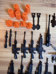 Lot Of 60 Figure S Accessories Guns Weapons Black Sizes Varies Small Pieces
