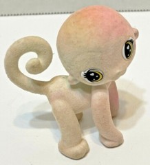 Crayola Pink and White Flocked Mini Monkey Toy 2.25 Inches Rare