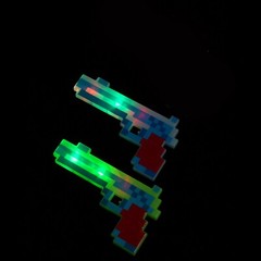 LED Light Up Pixel Toy Gun for Boys and Girls Blue/Red/Green 8 Bit Pistol Toy- 3