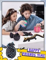 3D Printed Dragon Egg Toy with Glow in The Dark Articulated Easter 3D Printe…