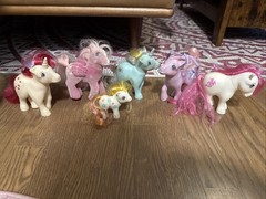 Lot Of 6 Vintage 1980s My Little Pony Toys, G1 Unicorns Pegasus