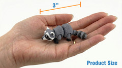 Articulated Mini Raccoon Toy 3″ USA Made, Trash Panda Fidget Desk Pet