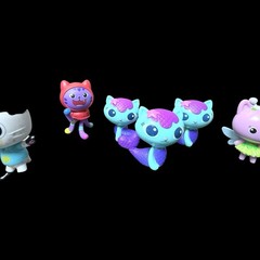 Gabbys Dollhouse Figure Lot Gabby Mercat DJ Catnip Pandy Paws Baby Box Lot of 14