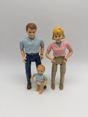 Fisher Price Loving Family Dollhouse Mom Dad Baby Figures Parents Child 1998 VTG