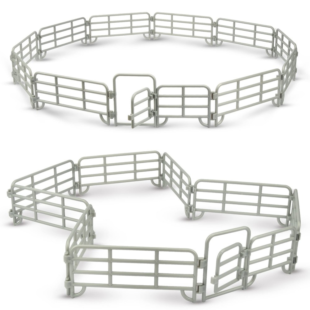 20PCS Corral Fencing Playset with Gates for Barn Farm Animal Toys