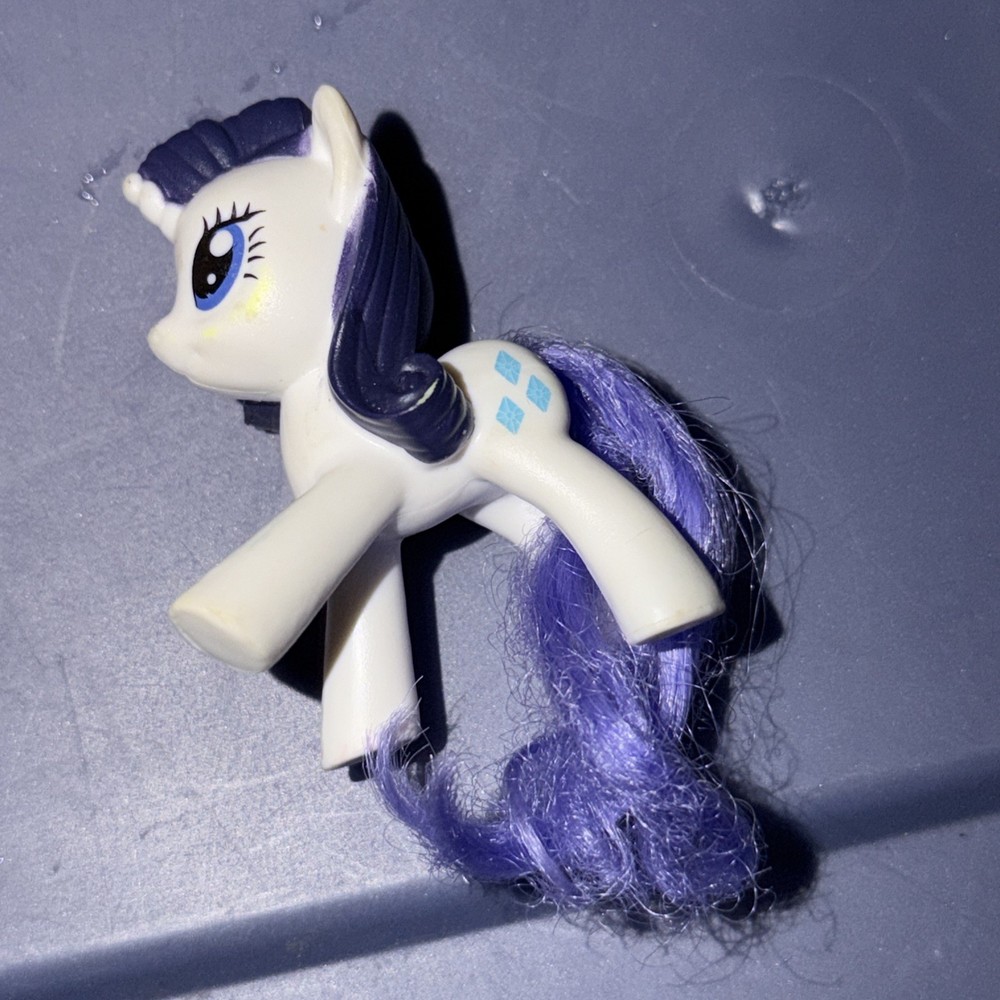 My Little Pony Rarity White Pony Purple Hair 2.5” Action Figure PVC Toy