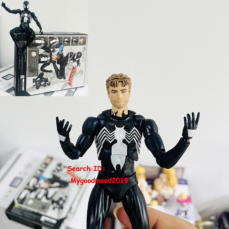 In Stock! MAF147 COMIC Spider-Man Black Venom Suit Action Figure CT Ver New 6in