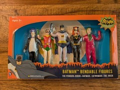 DC Comics BATMAN Classic TV Series Bendable Figures 5 Pack New Box Penguin Joker