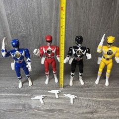 Power Rangers: Karate Chop Action (1994) set of 4 Red Black Yellow Blue Figures