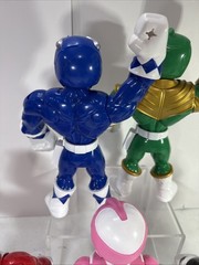 5 Mega Mighty Power Rangers Blue Black Red 10″ Action Figures Pink Green Ranger