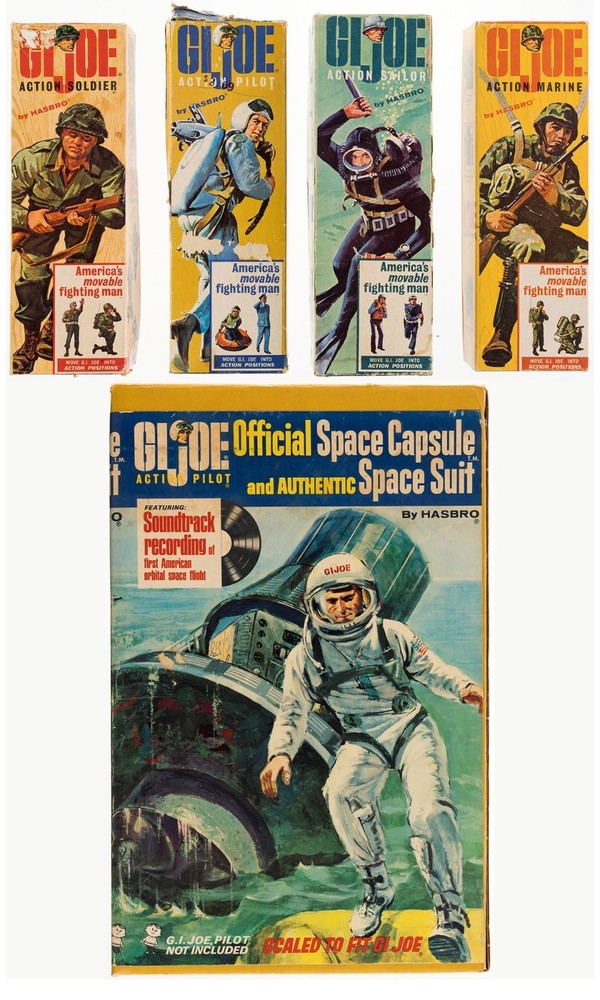 G.I. Joe Action Soldier, Sailor, Pilot, Marine & Space Capsule Lot of 5 1964-66