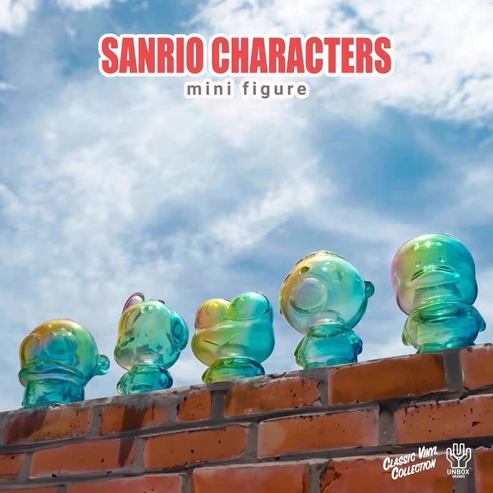 UNBOX SANRIO MINI Colorful Clear Set(5Pcs) SOFT VINYL Figure SOFUBI H7CM(2.8in)