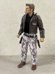 PB-SNK-SET: 1/12 Leather Jacket, Black Shirt, Camo pants (Snake Plissken) outfit