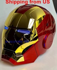 US!! 1:1 Iron Man MK5 Helmet Wearable Voice-control Mask Cosplay Golden AUTOKING