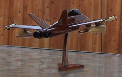US Navy F-18 Model Jet Aircraft Hand Carved Mahogany High Gloss