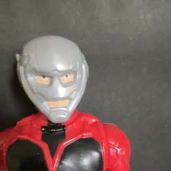 Action Figure Red/Black w/ Gray/Silver Helmet & Blue Hands Plastic