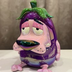 RARE 2026 Cartoon Network Courage Cowardly Dog Electroplated Coin Bank Figure