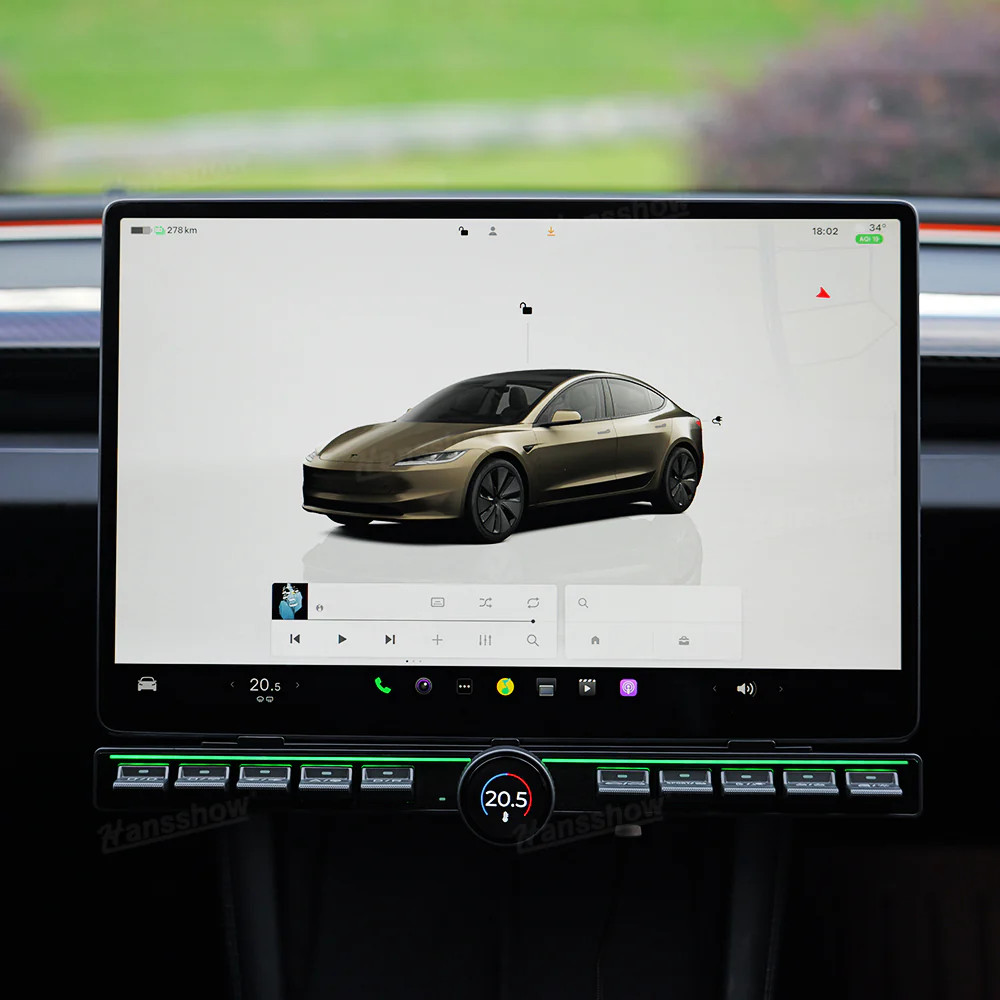 Tesla Model 3, Y Center Console Physical Control Button Multiple Functions, 2020