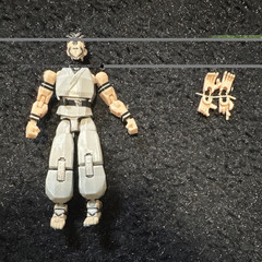 Articulated Human Action Figure Gray/Beige/Black Plastic w/ Hand Accessory jjk
