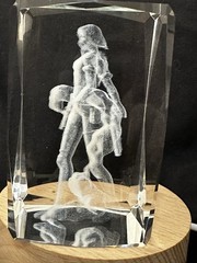 SUPIA Valorant 3D Laser Cut crystal Glass Viper & LED Light Up Pedestal 3”