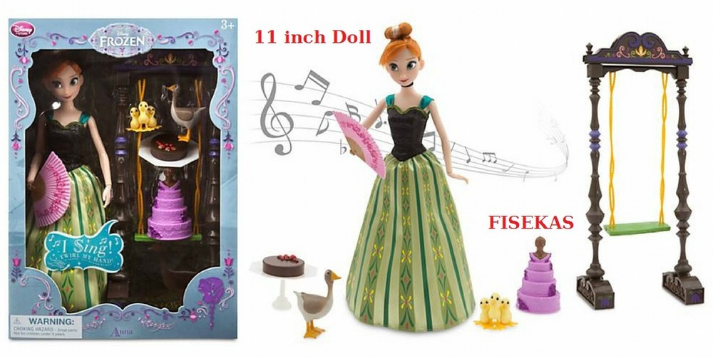 Disney Store Exclusive Singing Anna Deluxe Doll Set 11 in Frozen NEW 2014