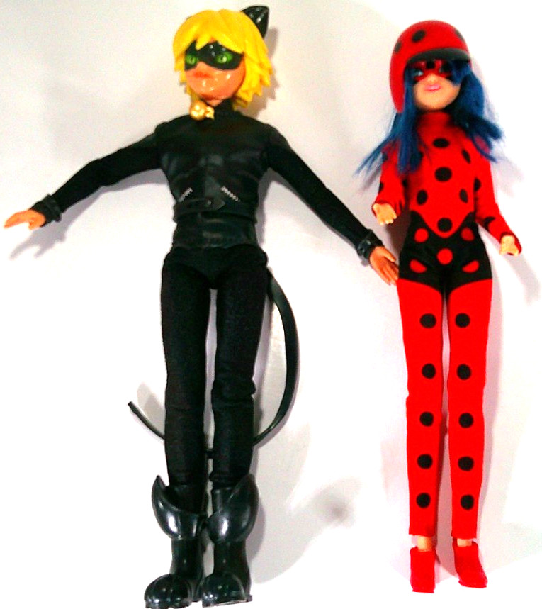 Miraculous CAT NOIR and LADYBUG with Helmet Doll Action Figures Playmates Toys