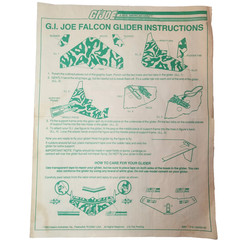 Hasbro Vintage GI Joe GREEN Blueprints Instructions Falcon Glider 1983