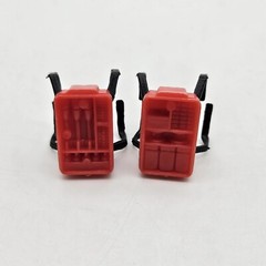 The A-TEAM B.A. BARACUS [Mr. T] & HANNIBAL Red Tool Backpack Accessory Lot Of 2
