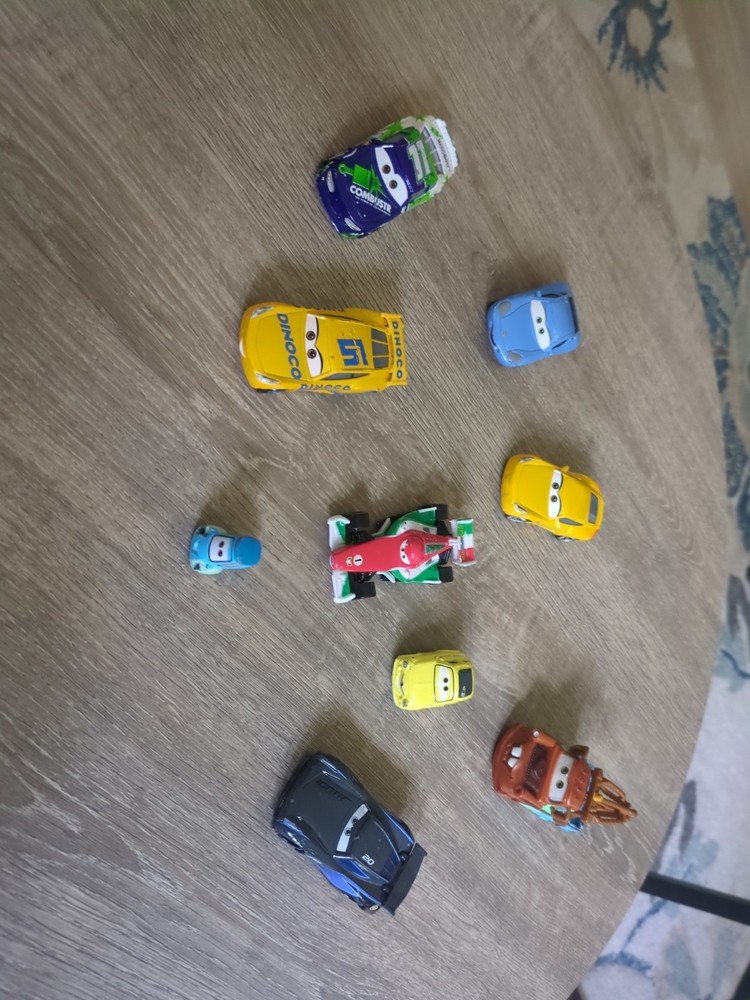 Disney Pixar Cars Lot Of 9 Die-Cast Metal Plastic Minis Race Car Your Truck Mor