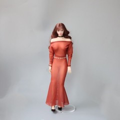 1/6 Female Ultra-thin Ice Silk Stretch Bodycon Skirt Fit 12″ PH Action Figure