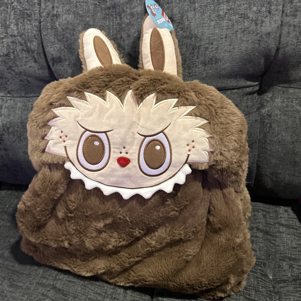 Authentic Pop Mart Brown Labubu Cape Hooded Blanket New Pop Land Exclusive NWT
