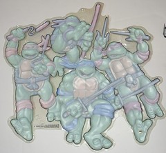 TMNT Wall Bubble Ninja Turtle Fight 1990 Mirage (Mike, Leo Raph, and Don) B6
