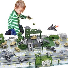 Military Base Set, Army Men Playset with Military Vehicle,Weapon Gear Ac…