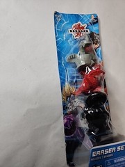 Rare Spinmaster Bakugan Eraser Set 3 Pieces Look! Damage Packaging