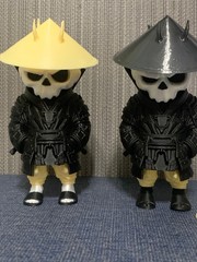 2 Samurai Skeleton figures 5 inch plus extra head and hat – 3D printed
