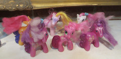 Hasbro My Little Pony Lot of Six (6) Ponies with Molded Tails Brushable Manes