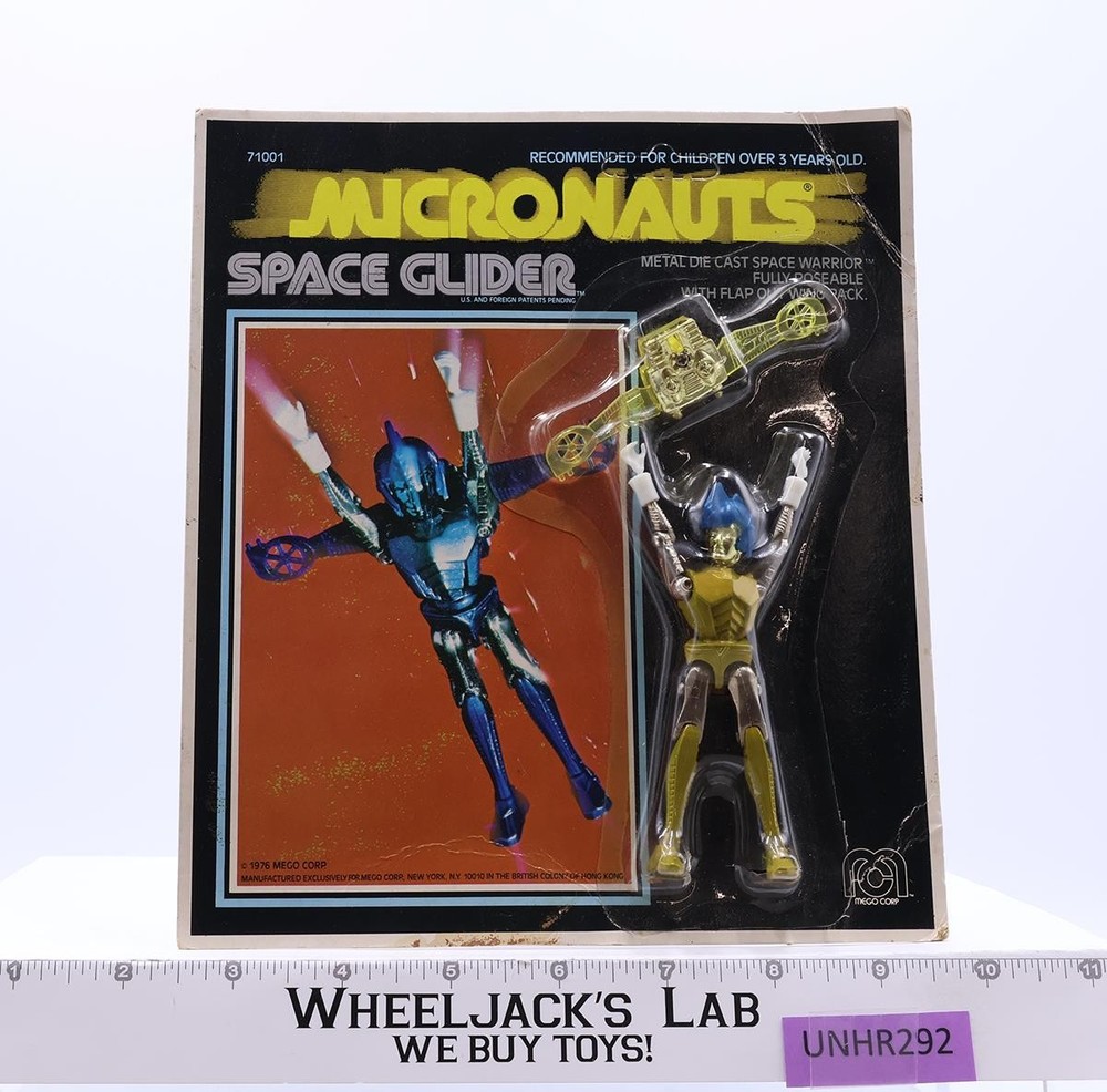 Yellow Space Glider Die-cast Micronauts 1976 Mego Vintage New MOSC Unpunched