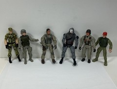 Lot of 6 The Corps Milatry Army Figures 4in Adjustable 2 Lanard