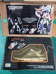 Bootleg Megatron Optimus Prime Transforming Black Basketball Sneaker Shoes Box