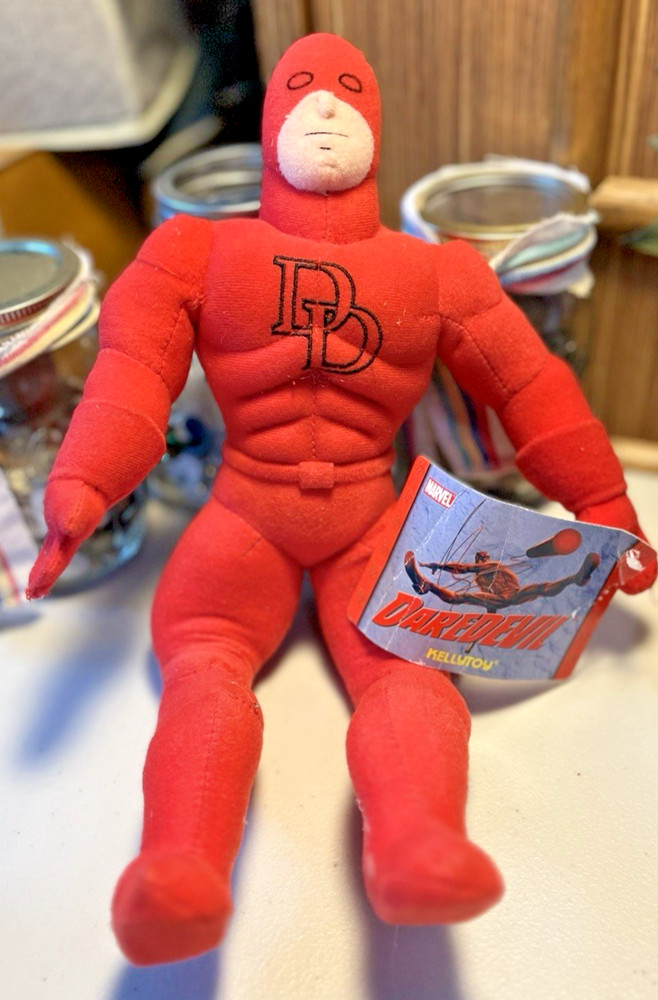 Marvel DareDevil Stuffed Action Figure Bendable Arms & Legs 2003 New With Tags