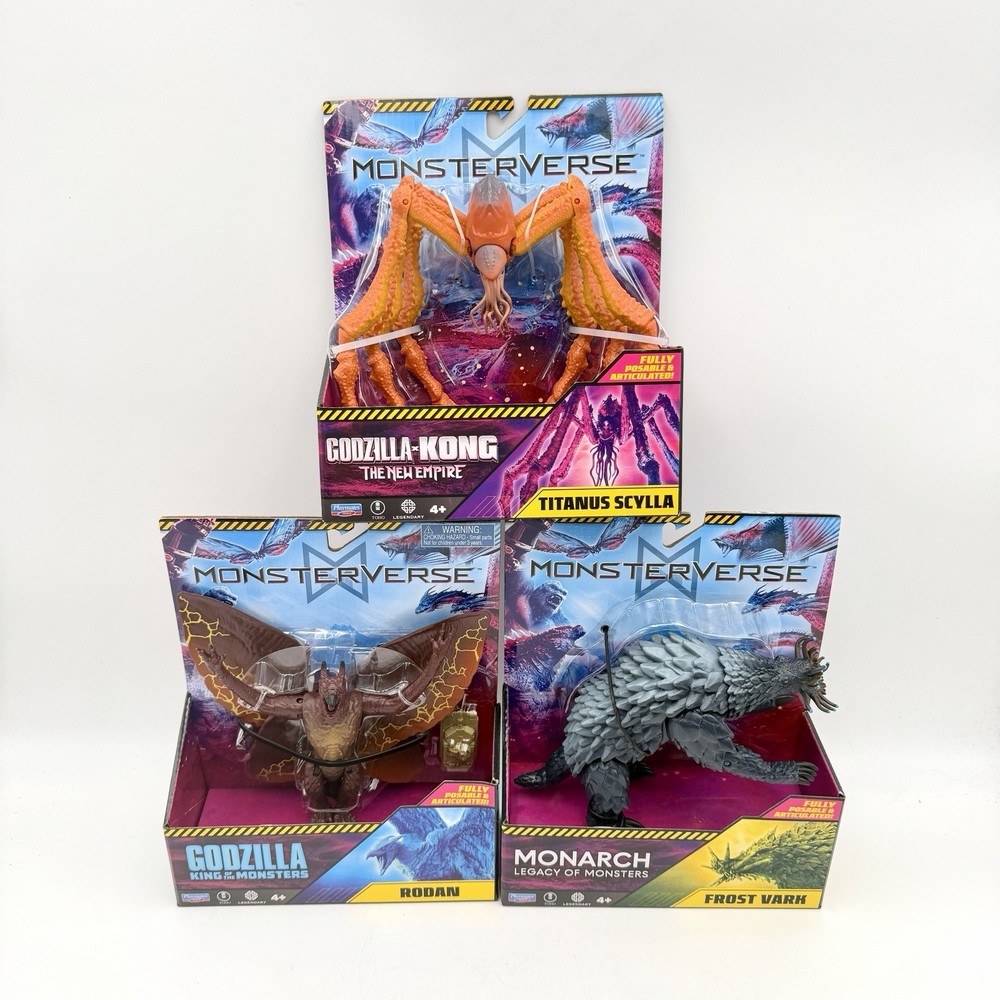 MonsterVerse TITANUS SCYLLA + RODAN + FROST VARK 6″ Action Figures set of 3 NEW!