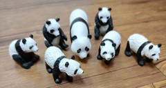 Eric Carle EC PVC 3” Panda Bear Figure Cake Topper, 6 Safari LTD Pandas Lot