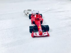Ferrari F1 2004 World Champion metal keychain Schumacher w/sponsor decal.