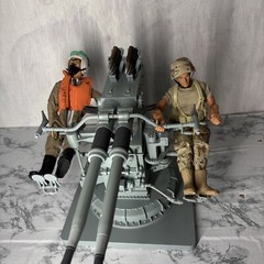 Custom WWII US Navy BOFORS 40MM A/A Gun; US Navy 1/6 +2 custom figs/oufit
