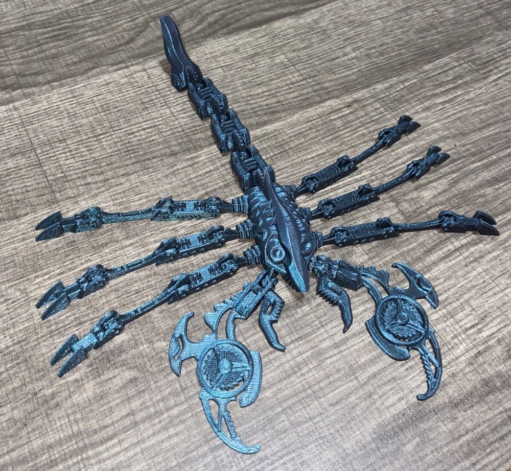 3D Printed Cyber Scorpion Flexible Full Articulated Fidget Toy Deco